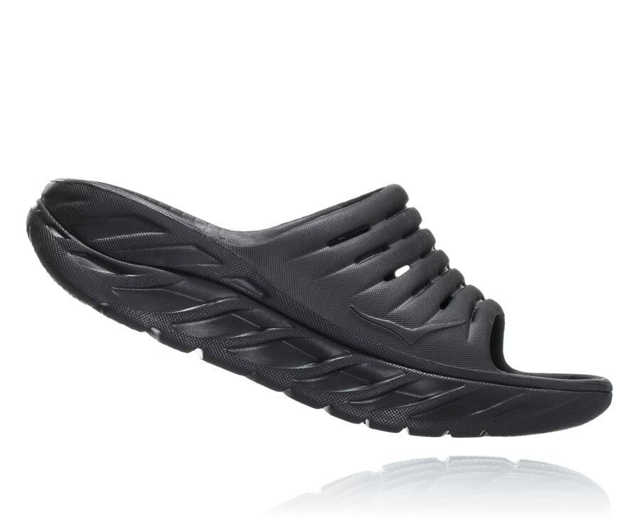 Slide Mens - Hoka One One ORA Recovery - Black - ASMYCLJ-92